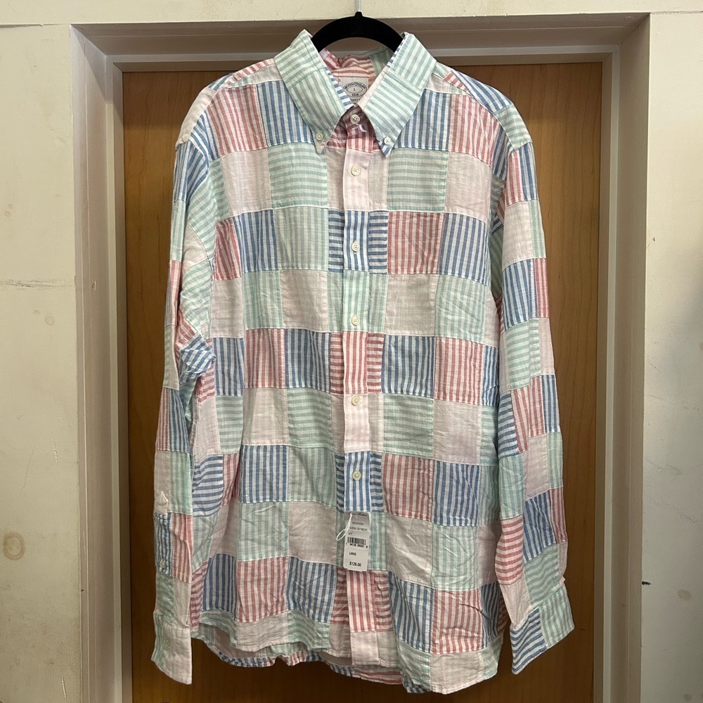 NWT! Brooks Brother Regent Fit Cotton Button Down Shirt - size L - MSRP $128!